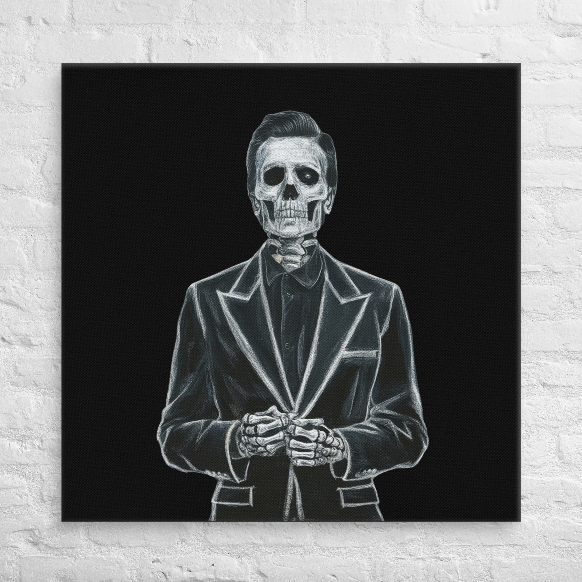Skeleton Gentleman Canvas - Gothic and Bold Design, Stylish Wall Art - Multiple Sizes Canvas
