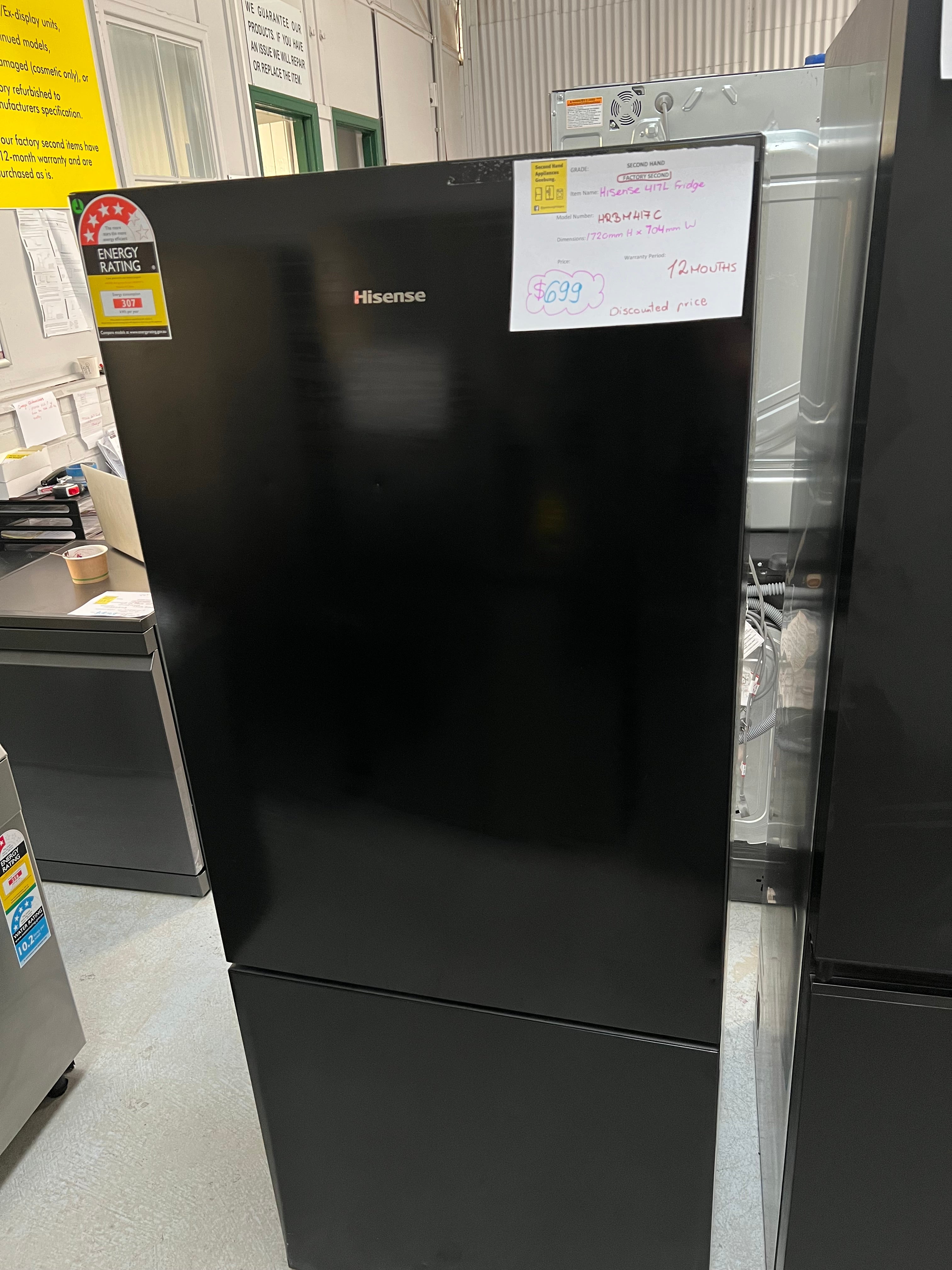 Factory second 417L Hisense bottom mount refrigerator HRBM417C | Second ...