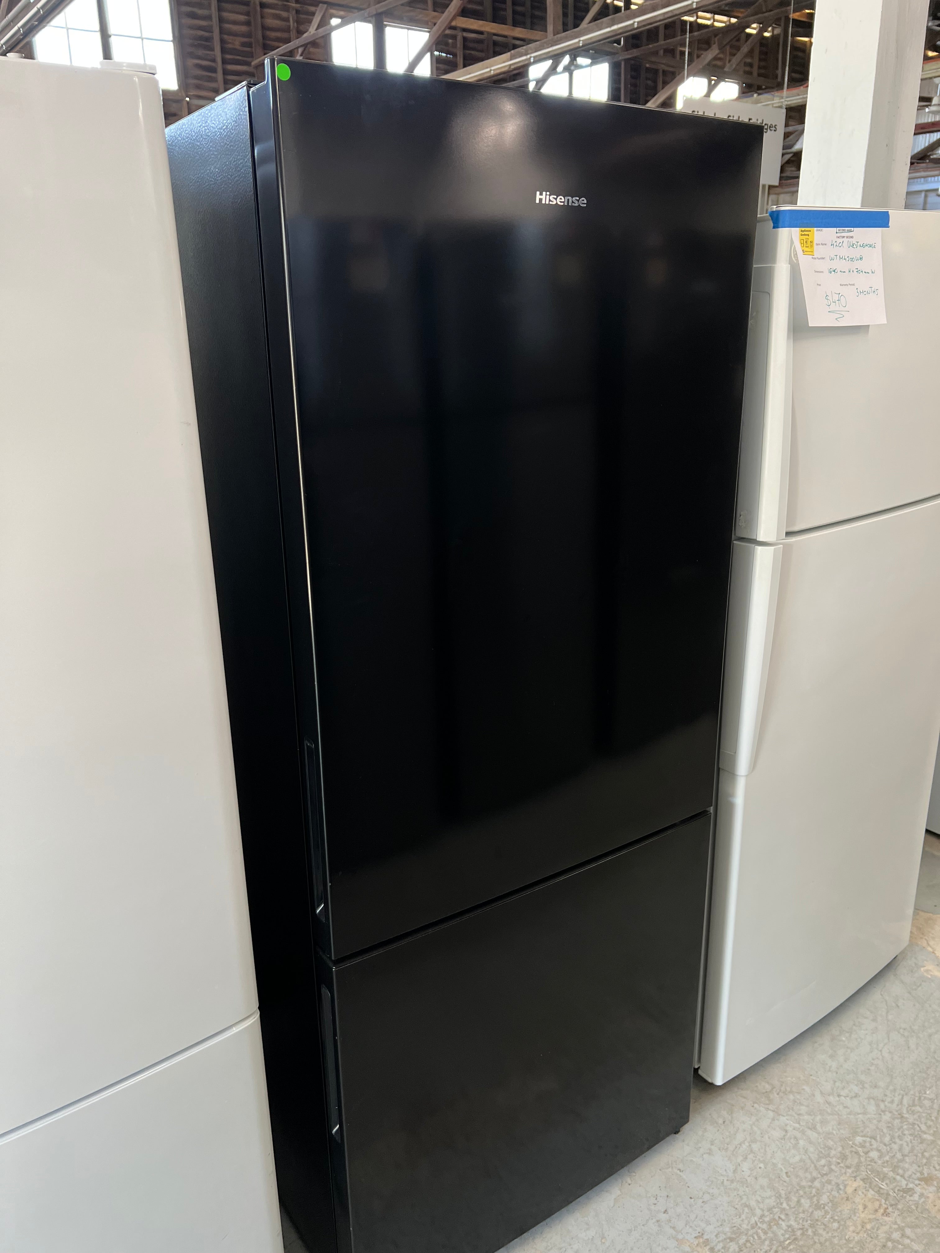 Factory second HISENSE 453L BOTTOM MOUNT BLACK FRIDGE - HR6BMFF453C, 4 ...