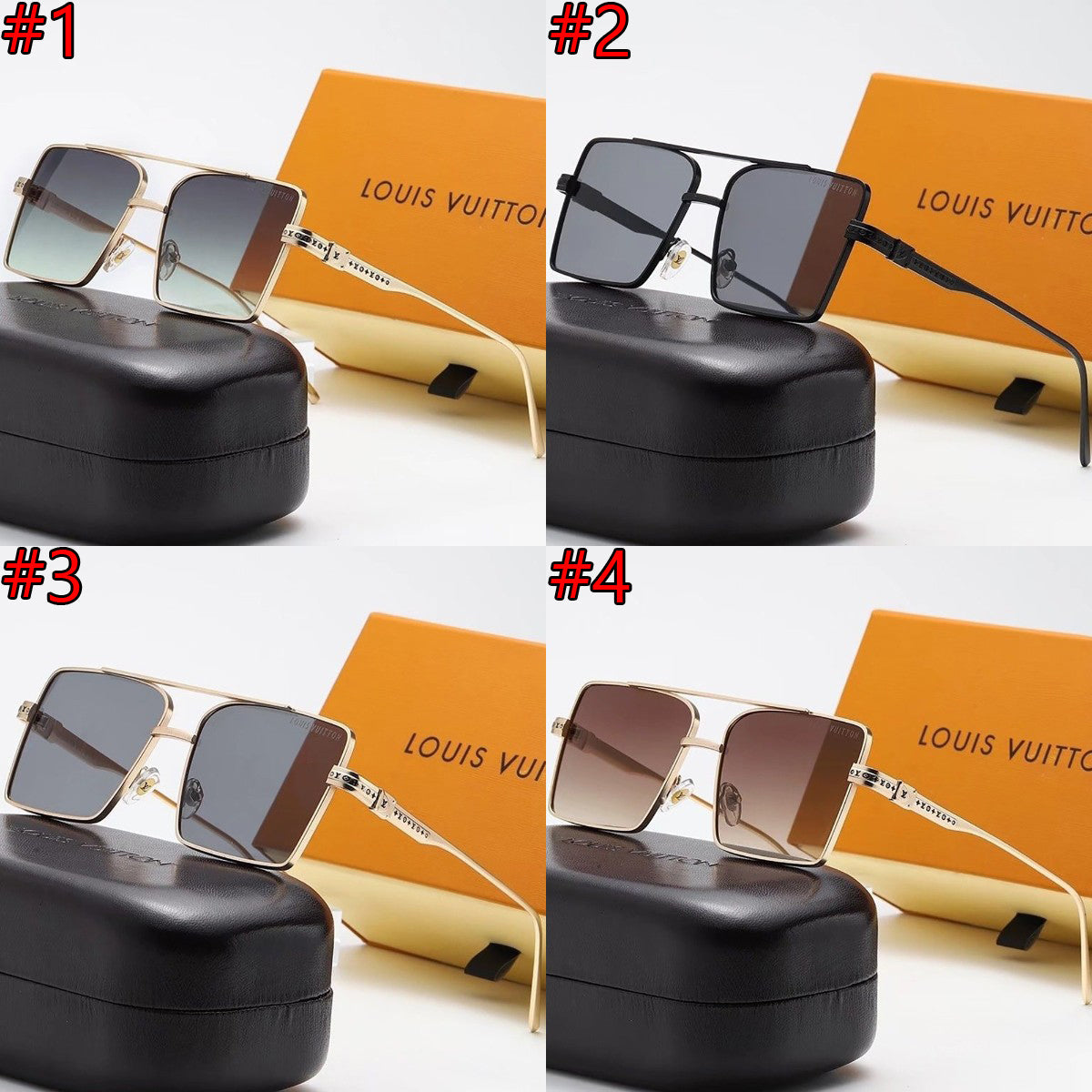LV Louis vuitton Boys' and Women's Letter Printing Glasses Beach Leisure Sunglasses
