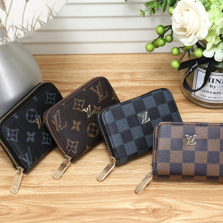 Louis Vuitton LV Fashion Leather Zipper Purse Wallet Bag