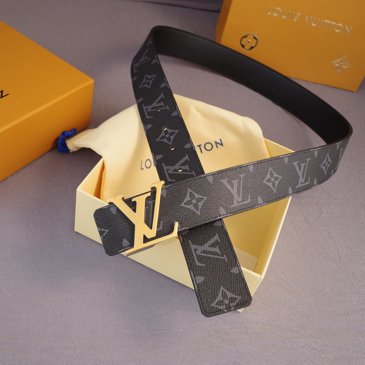 Louis Vuitton LV Monogram Buckle Smooth Buckle Belt