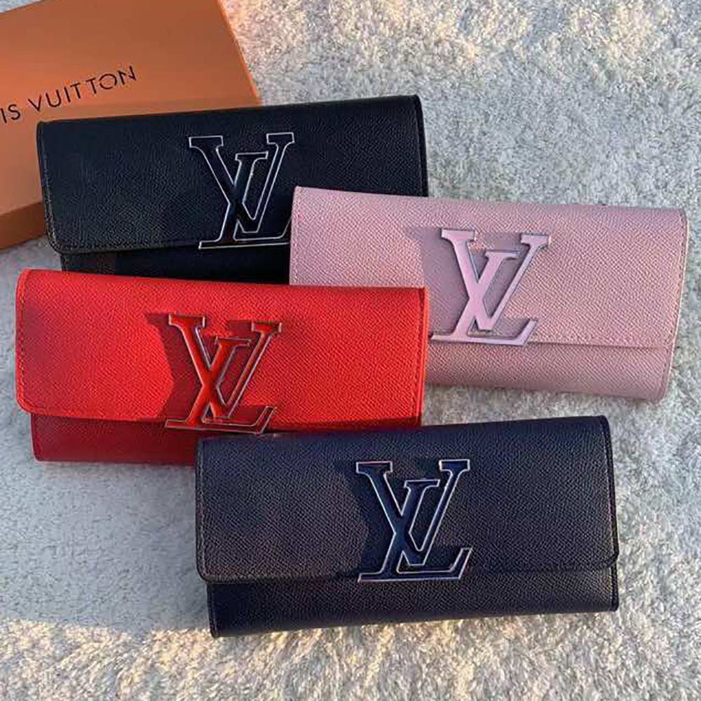 LV Louis Vuitton large letter logo flap clutch wallet Bag