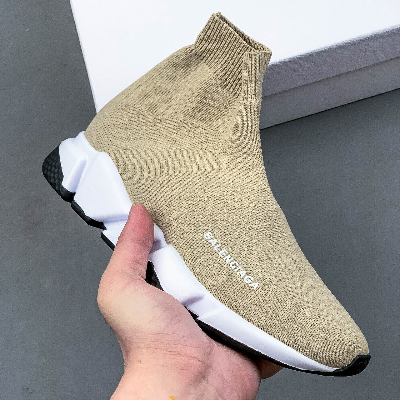 Balenciaga high-stretch knitted high-top sock shoes