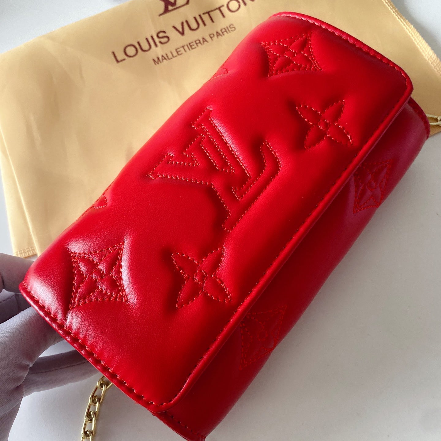 Louis Vuitton LV Diamond Check Women's Long Flap Wallet Bag