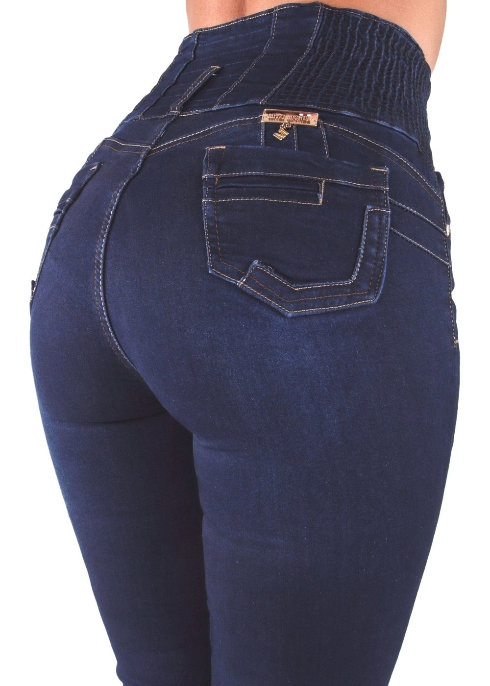 Jeans Blue Dark Stretch High Rise Levanta Cola Lifter Colombian Push Up  Skinny