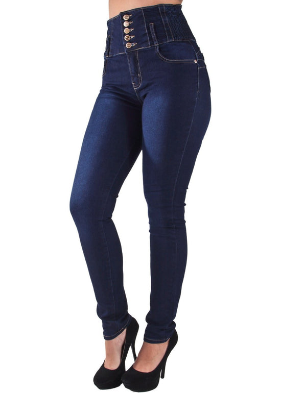 Moda Jeans Trivassi 100% Made in Colombia Butt Lifter Women Jeans with  built in shapewear/ fajas/ abdomen control Juniors & Plus- Levantacola-  Denim