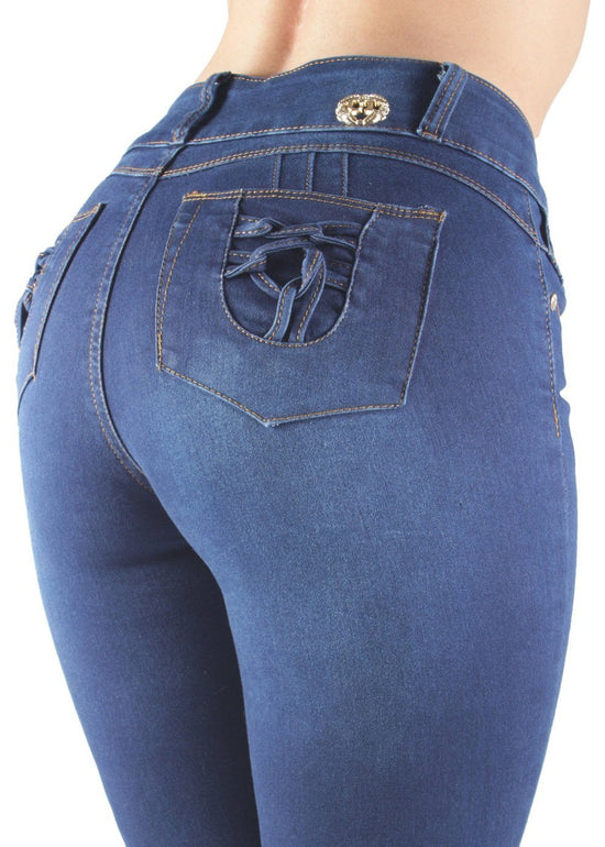 Levanta Cola Skirt/Shorts Colombian Butt Lift Jeans Women Blue