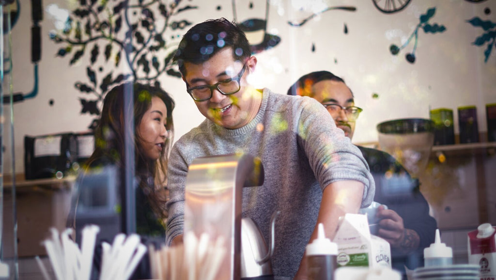 Academic Coffee's Frank Nguyen working in his artistic coffee Shop in Downtown San Jose