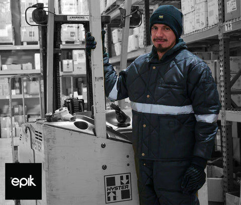 Epik Workwear Motive Jackets, Bib Overalls, Vest, and Pants for the Freezer and Cooler