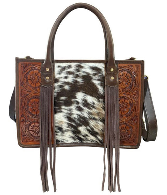 Real Cowhide Crossbody Purse With Fringes – Boho Living Room