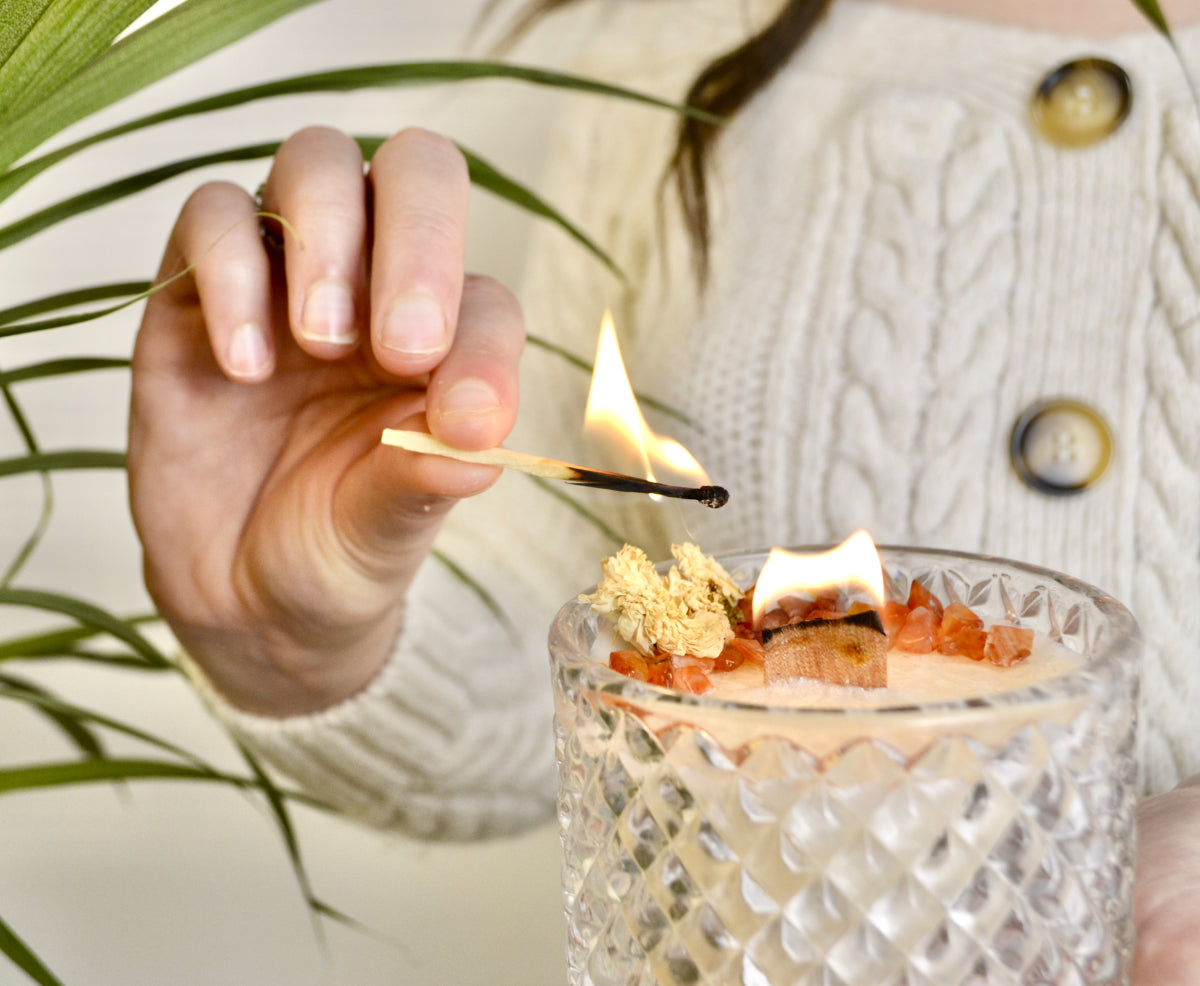 crystal infused candles handmade in australian gifts 