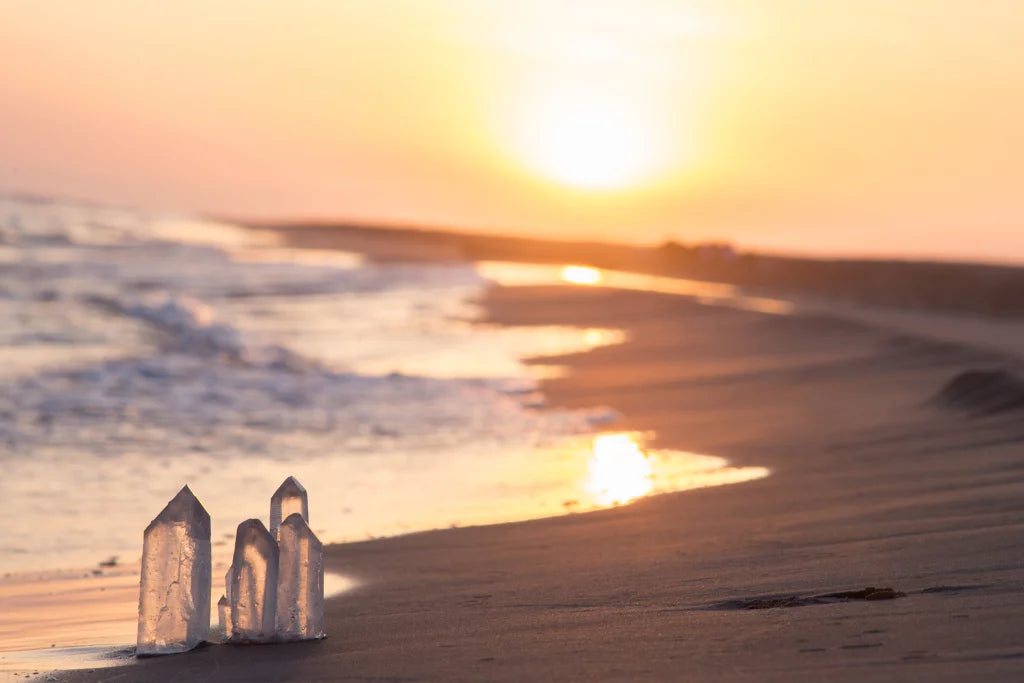 how cleanse your crystals cleansing crystals on beach in water