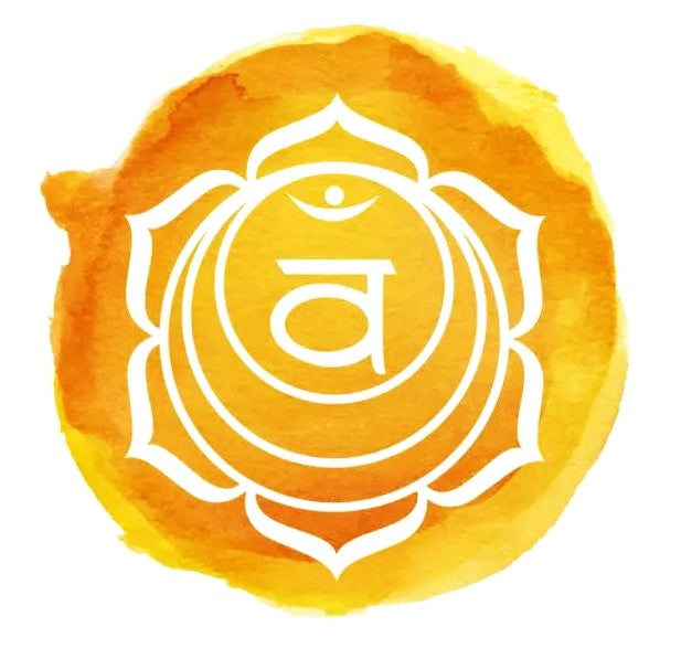 Orange sacral color emblem and symbol to convey the meaning of the sacral chakra