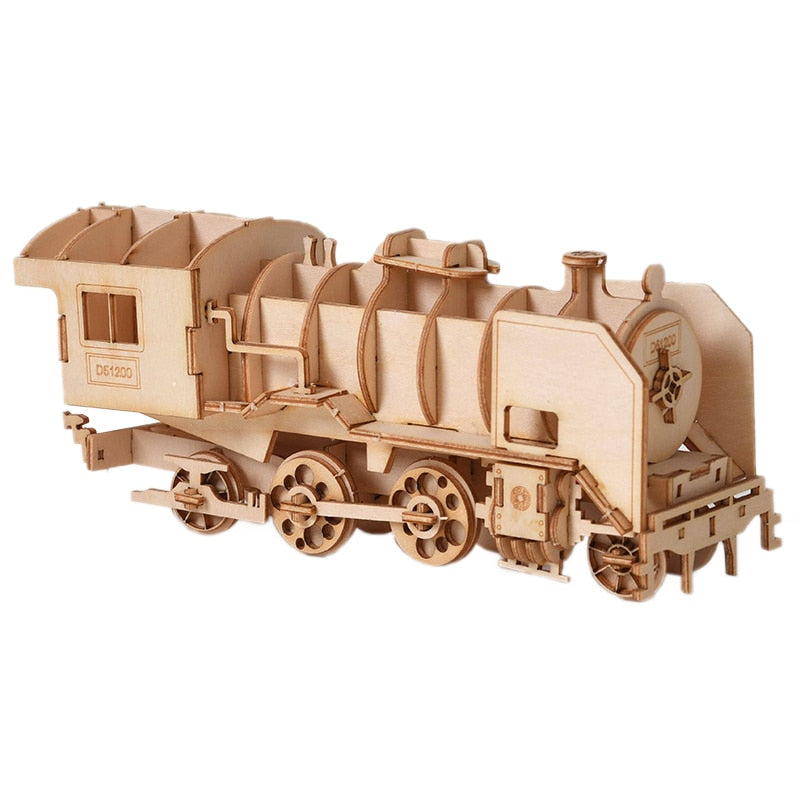 wooden steam train