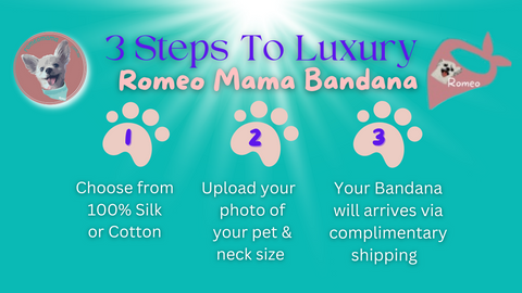 3 easy steps to create a custom made bandana for your dog at Romeo Mama Online Store