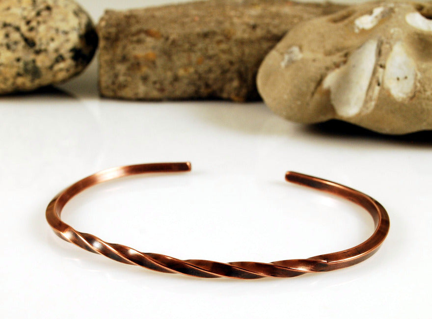 twisted copper bangle