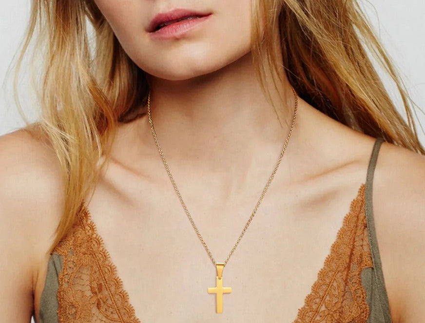stain cross necklace
