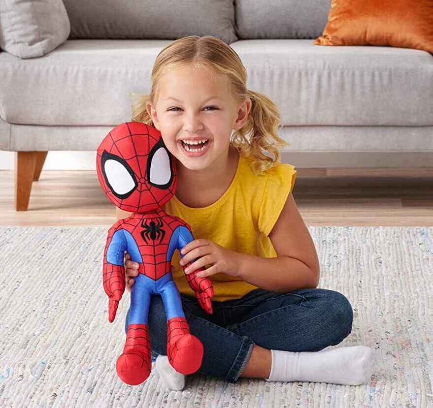 Marvel Spider-Man Plush Toy, City Swinging Soft Doll, 11-inch Super Hero  Figure with Web-Swinging Action, Lights and Sounds