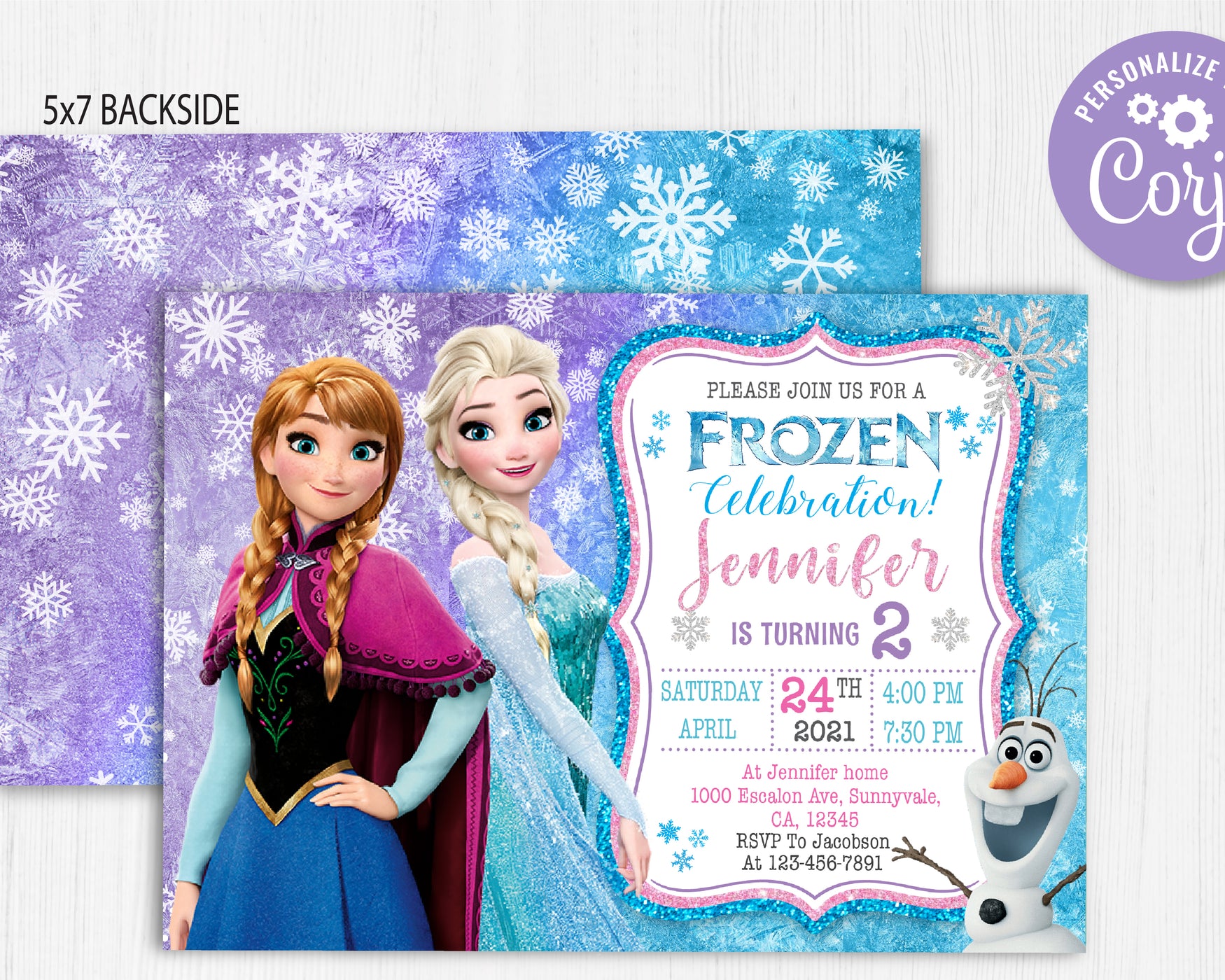 frozen invitations girl