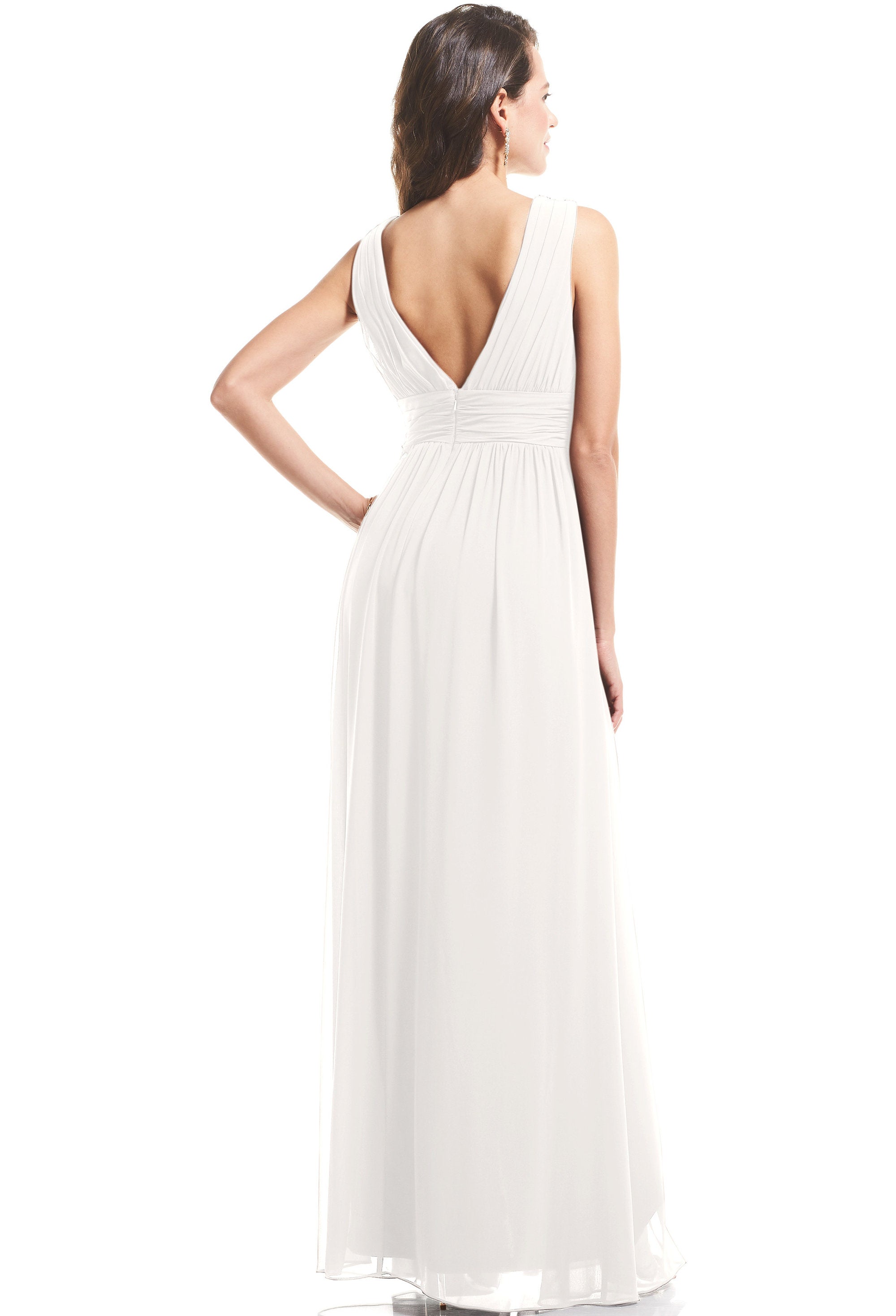 Sophia Long Dress In Silk Chiffon In White Lyst, 46% OFF