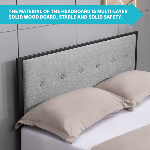 Mjkone Noise-Free Metal Platform Bed Frame with Headboard