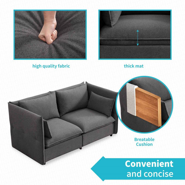 Mjkone Modern Reversible Sectional Sofa Set with Adjustable Armest