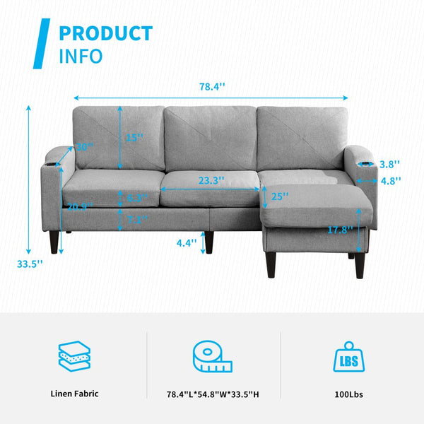 Mjkone L-Shaped Sectional Sofa