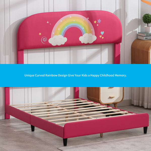 Mjkone Toddler Bed Frame with Full Headboard