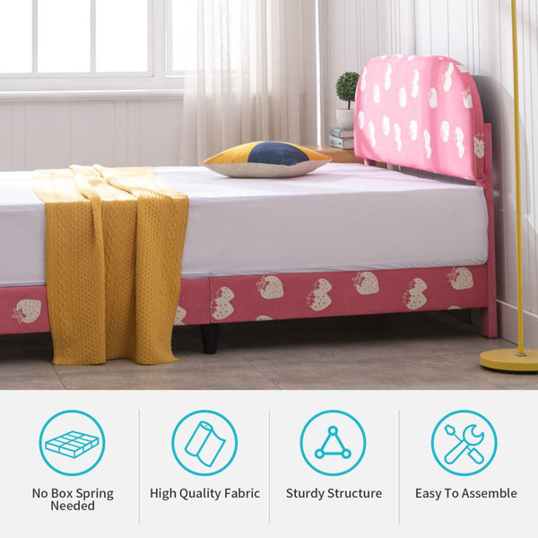 Mjkone Twin & Full Size Kids Platform Bed Frame