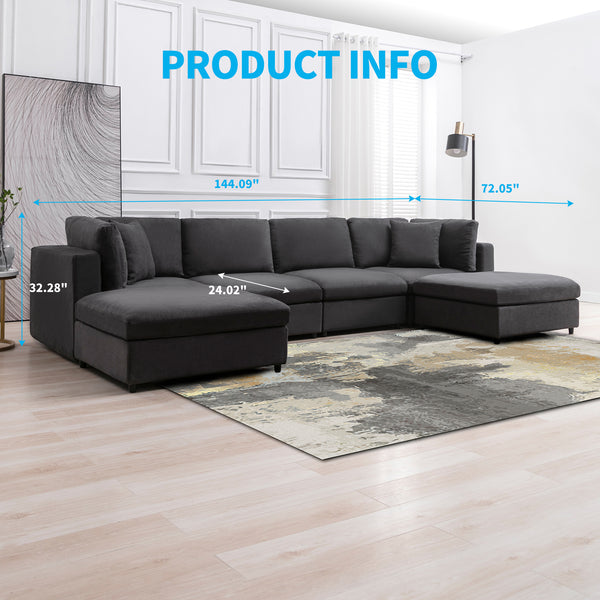 Modern Convertible Sectional Sofa Set Size