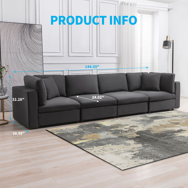 Modern Convertible Sectional Sofa Set Size
