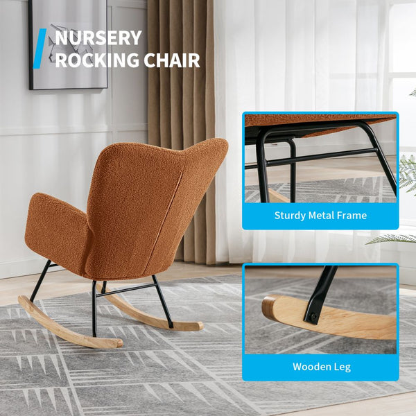 Modern Teddy Fabric Glider Chair for Nursery