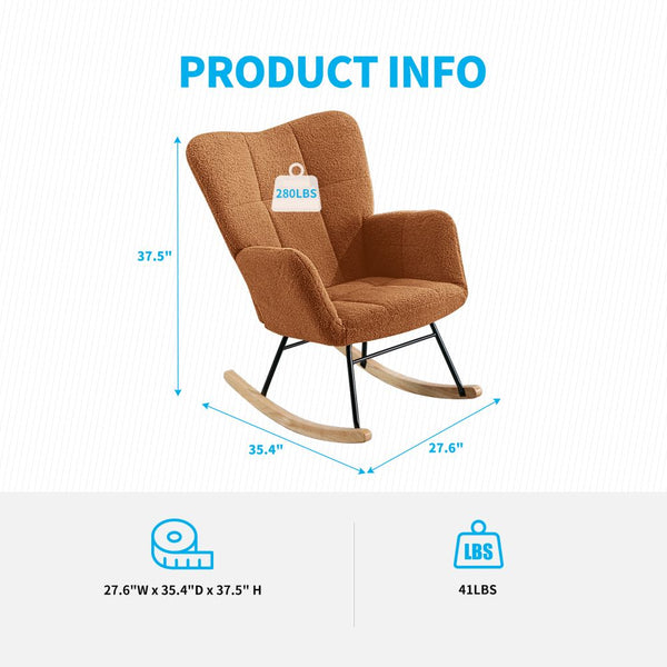 Modern Teddy Fabric Glider Chair for Nursery