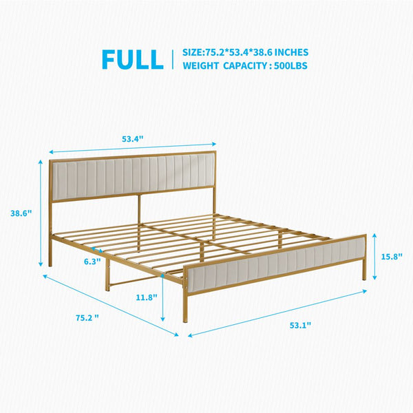 full size Upholstered Bed Frame with Channel Tufted Headboard