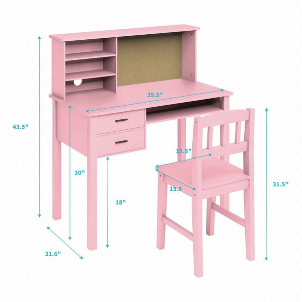 Mjkone Kids Desk & Chair Set for Writing Reading Painting