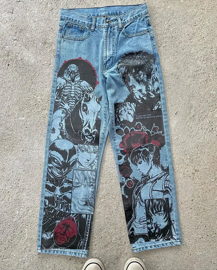 Jujutsu Kaisen Denim Jeans | High Quality Anime Denim Jeans – OTAKUSTORE