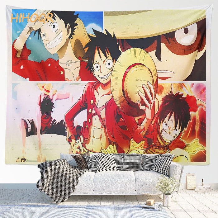 Anime One Piece Luffy Tapisserie Murale Toile de Fond Party