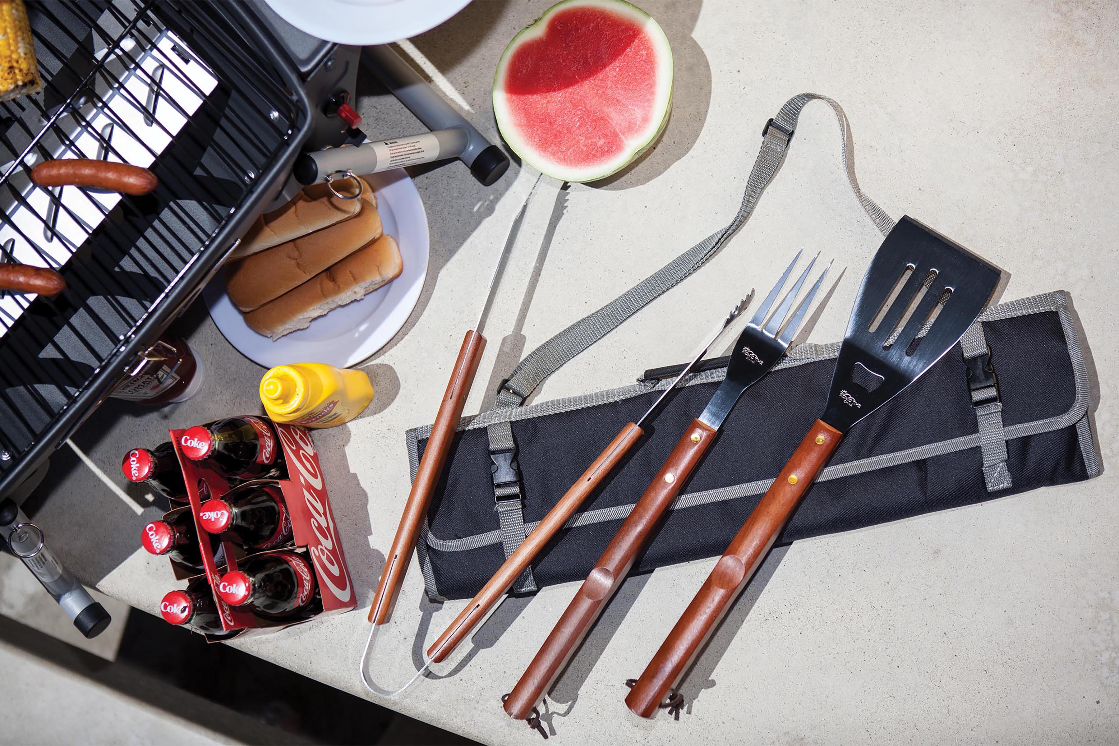 Picnic Time Hardwood BBQ Grill Scraper with Bottle Opener