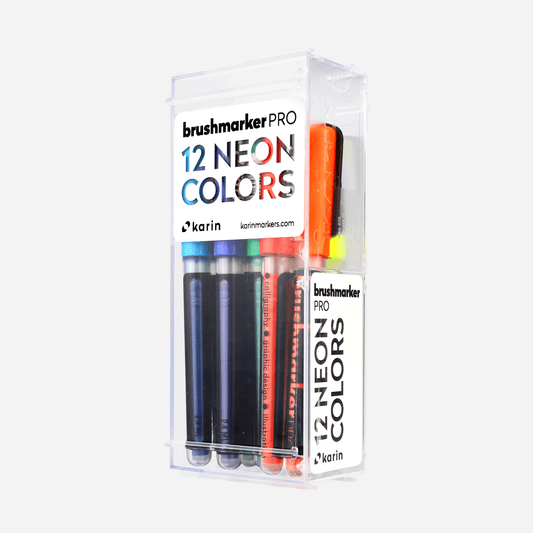 Original Karin Markers Brushmarker Megabox 60 Colours + 3 Blenders  Flexible Soft Pen In Block Letters Professional Art Supplies - Art Markers  - AliExpress