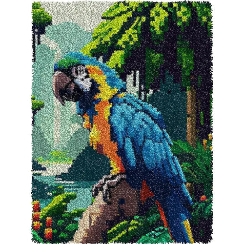 Latch Hook Kit - Rug Making Kit Paradise Parrot 100cm x 80cm