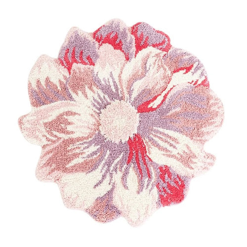 Latch Hook Kit - Rug Making Kit - Pink Flower Shaped 80 x 80cm