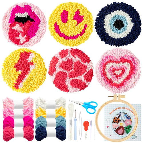 Punch Needle Coaster Kit - Emojis