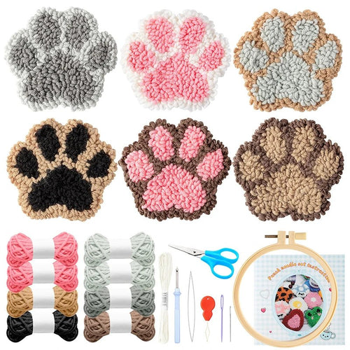 Punch Needle Coaster Kit - Pet Paws