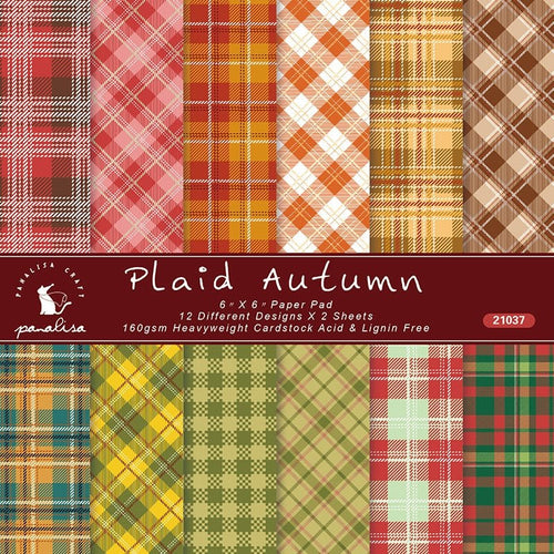 160gsm Scrapbook Cardstock Craft Paper - 6Inch Plaid Autumn