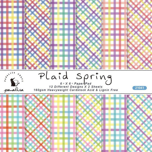 160gsm Scrapbook Cardstock Craft Paper - 6Inch Plaid Spring