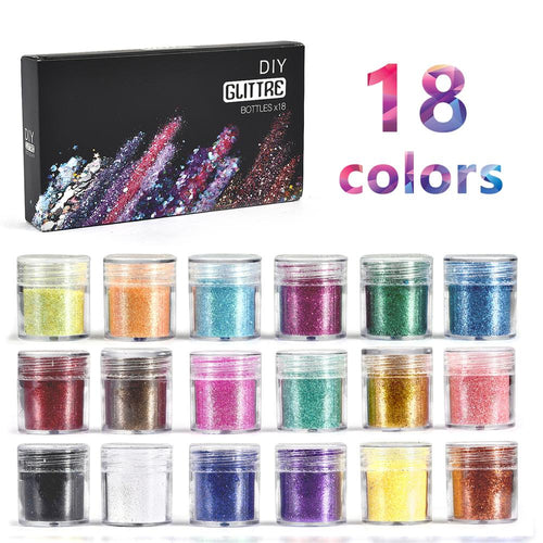 18 Bottles Glitter Resin Mix In Starter Pack