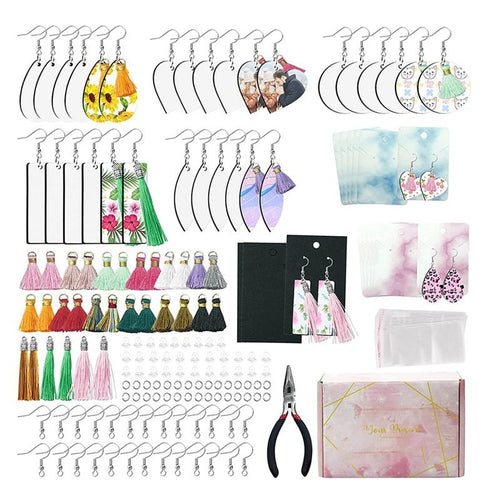 182Pc Dye Sublimation Heat Transfer Earring Blanks Kit