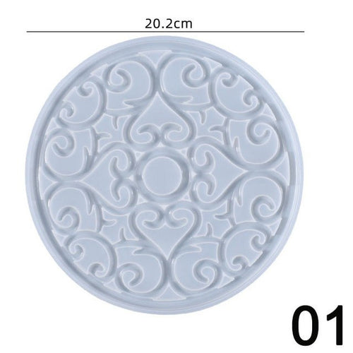 20cm Round Silicone Mandala Coaster Mould