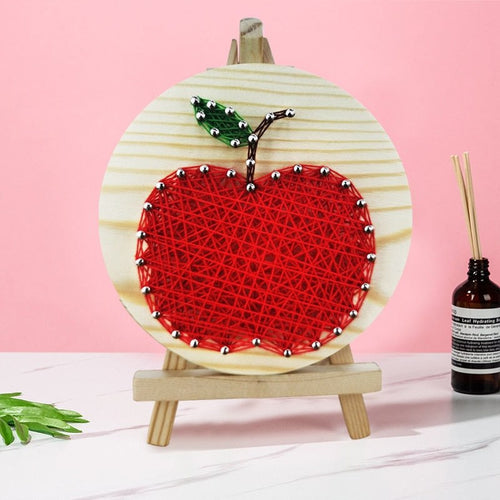 3D String Art Kit With BONUS Mini Easel Stand - Red Apple